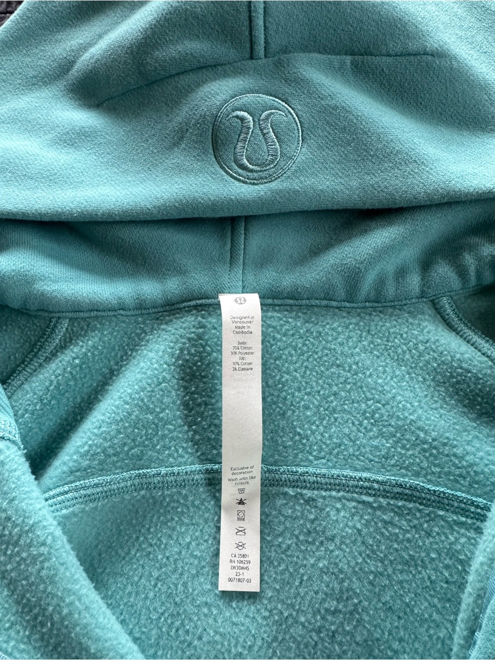 lululemon athletica Teal Cropped Half-Zip Hoodie - Picture 2 of 5